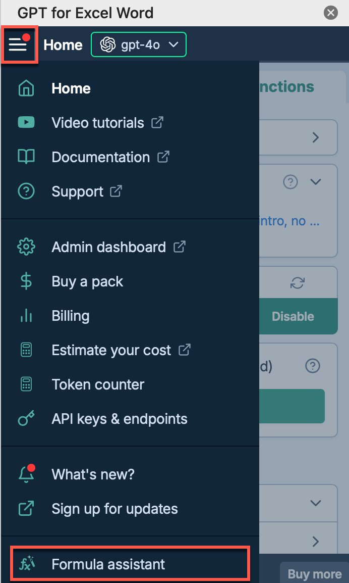 Formula assistant
