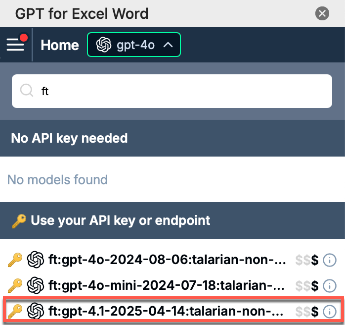 GPT-4.1 fine-tuned model
