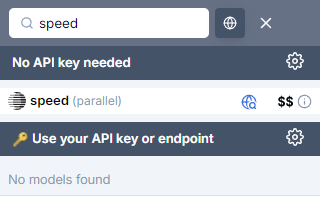 Parallel speed model in the GPT for Excel model switcher