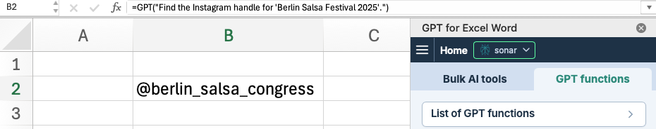 Result web search functions using sidebar