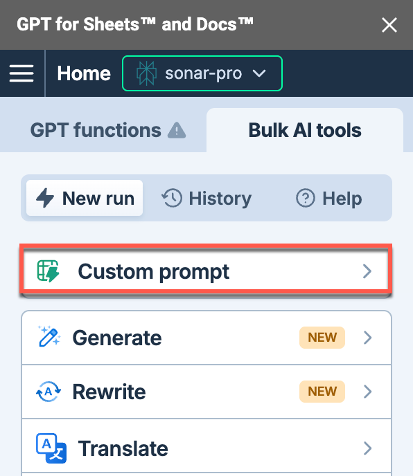Select Custom