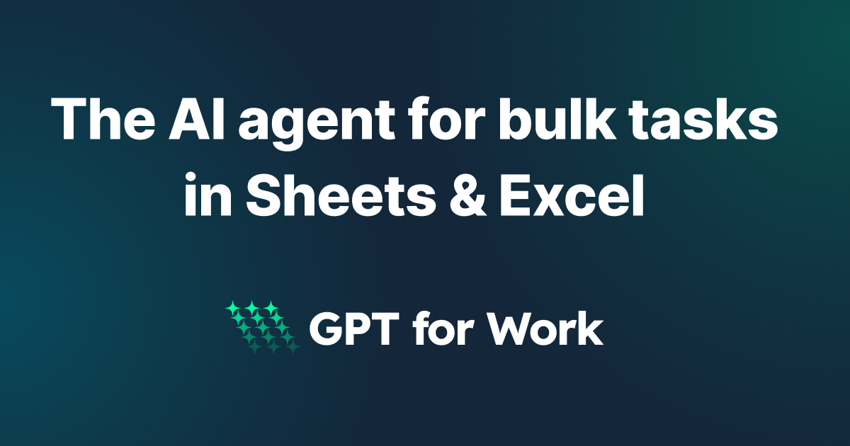 GPT for Sheets and Docs: `v1.53.0` (April 22, 2026). GPT for Excel Word: `v7.61.1` (April 22, 2026). You can now export and copy your agent conversations as HTML or Markdown from G