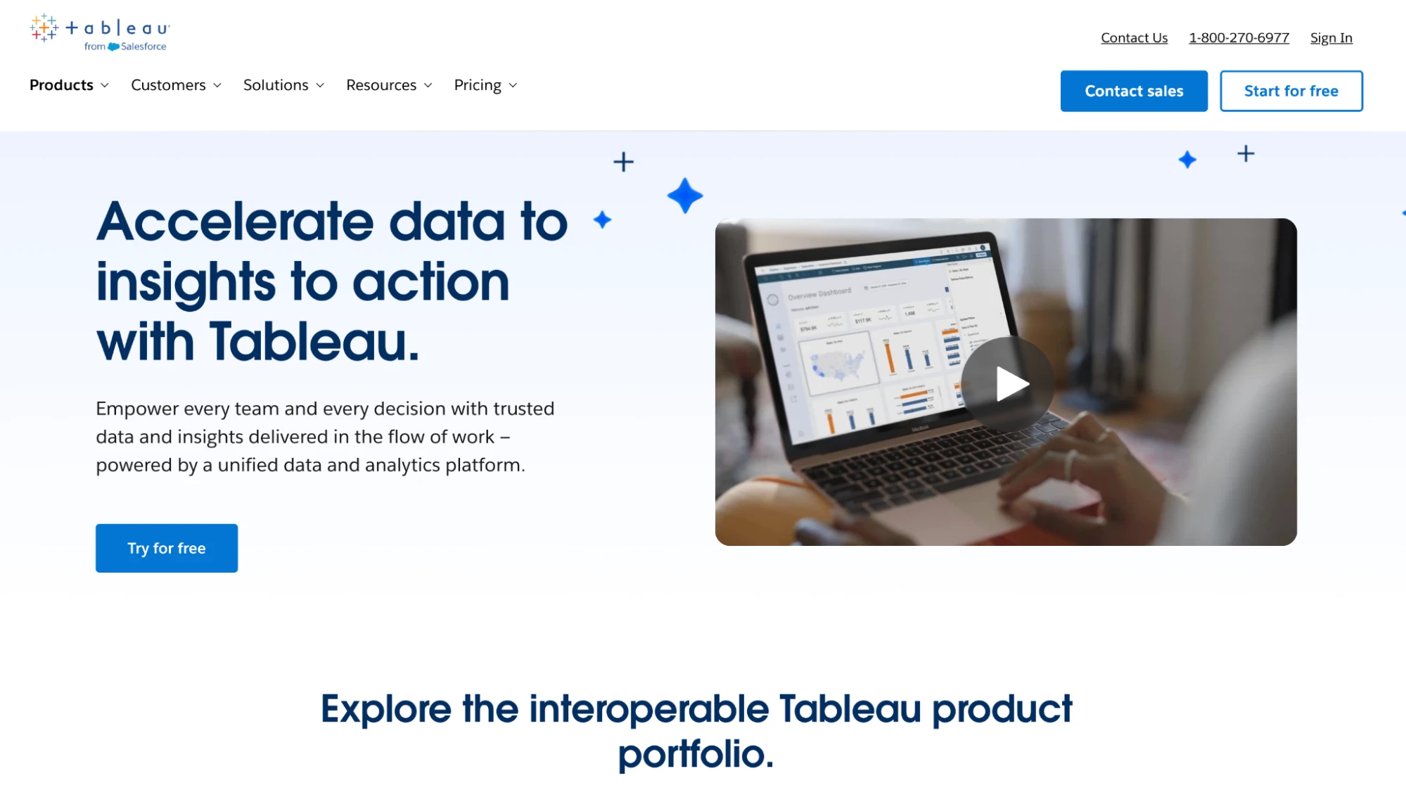 Tableau data visualization dashboard with AI features