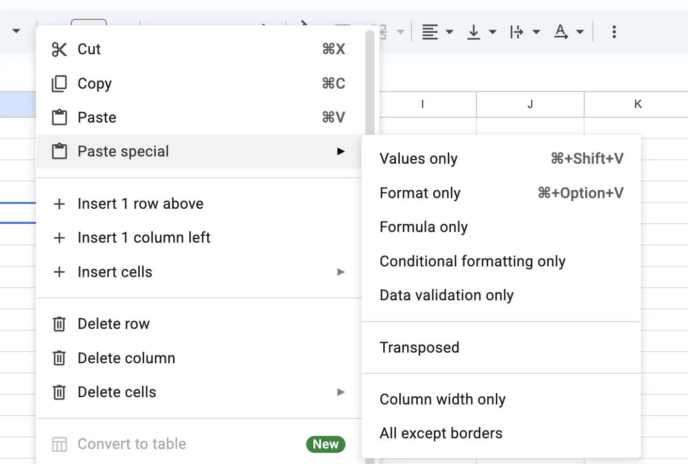 Copy and paste data from Excel to Google Sheets