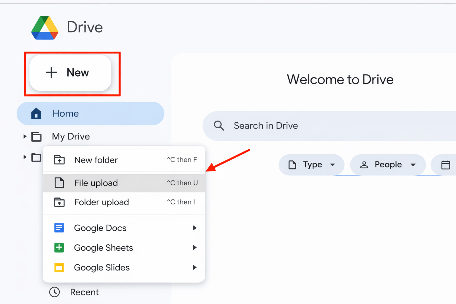 Upload Excel file to Google Drive