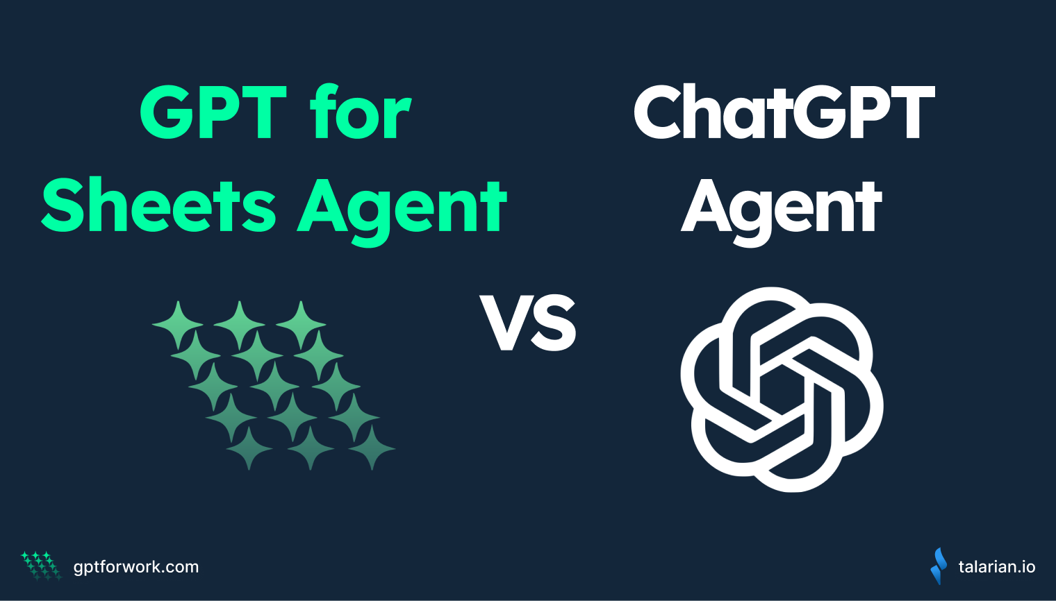 GPT for Sheets and ChatGPT Agent logos in a head-to-head comparison graphic