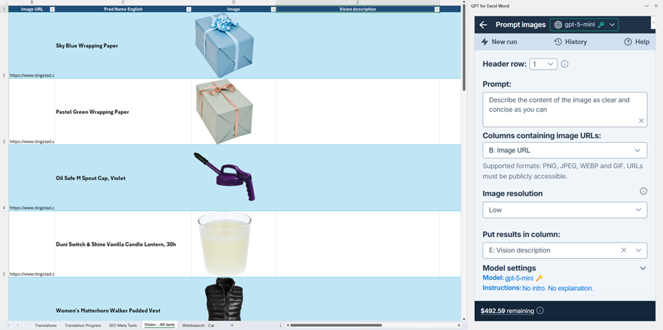 First-pass image descriptions