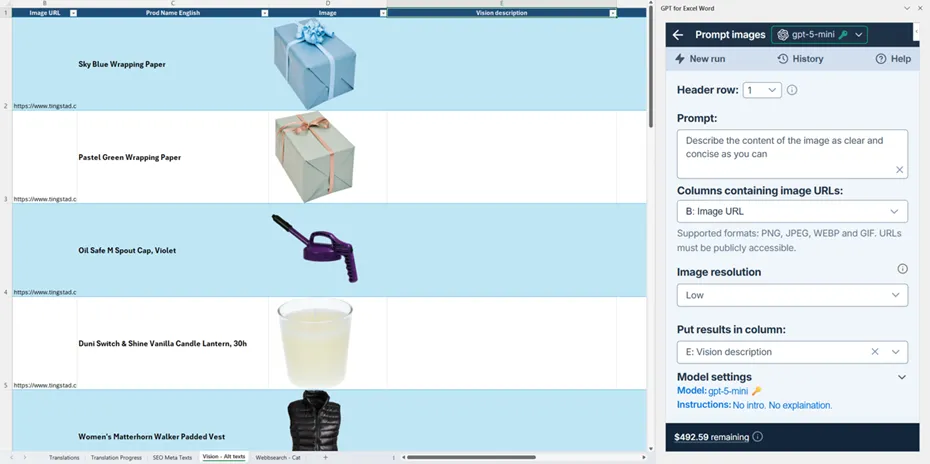 First-pass image descriptions