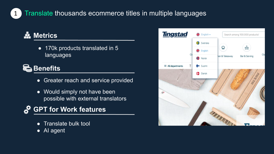 Translate thousands e-commerce titles in multiple languages
