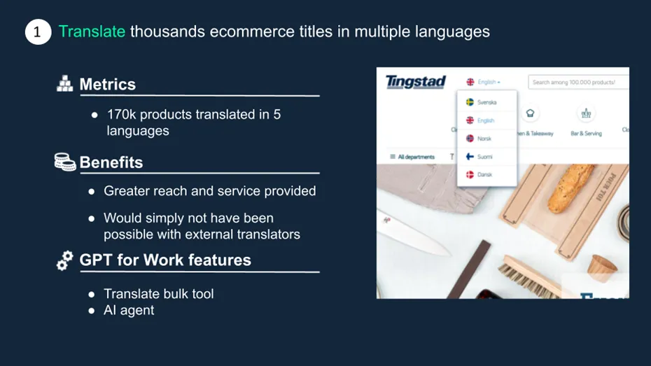 Translate thousands e-commerce titles in multiple languages