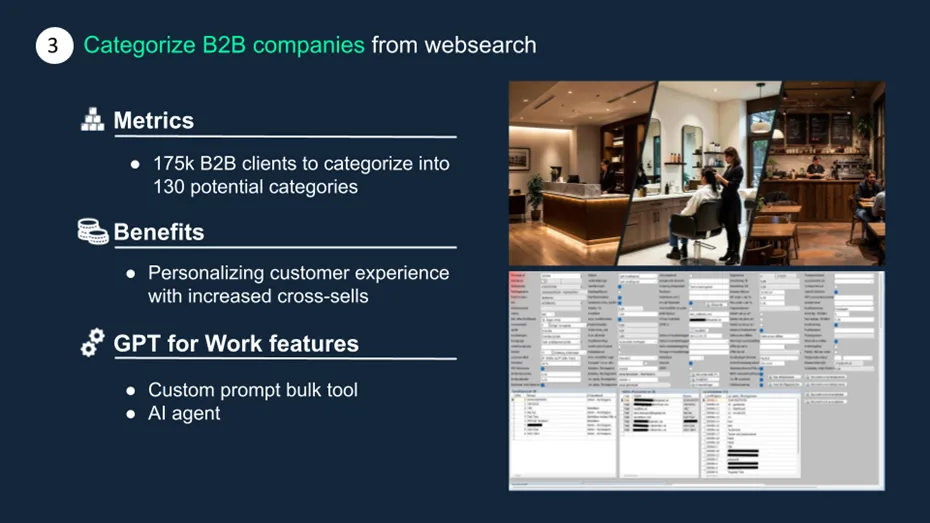 Categorize B2B companies with web search signals