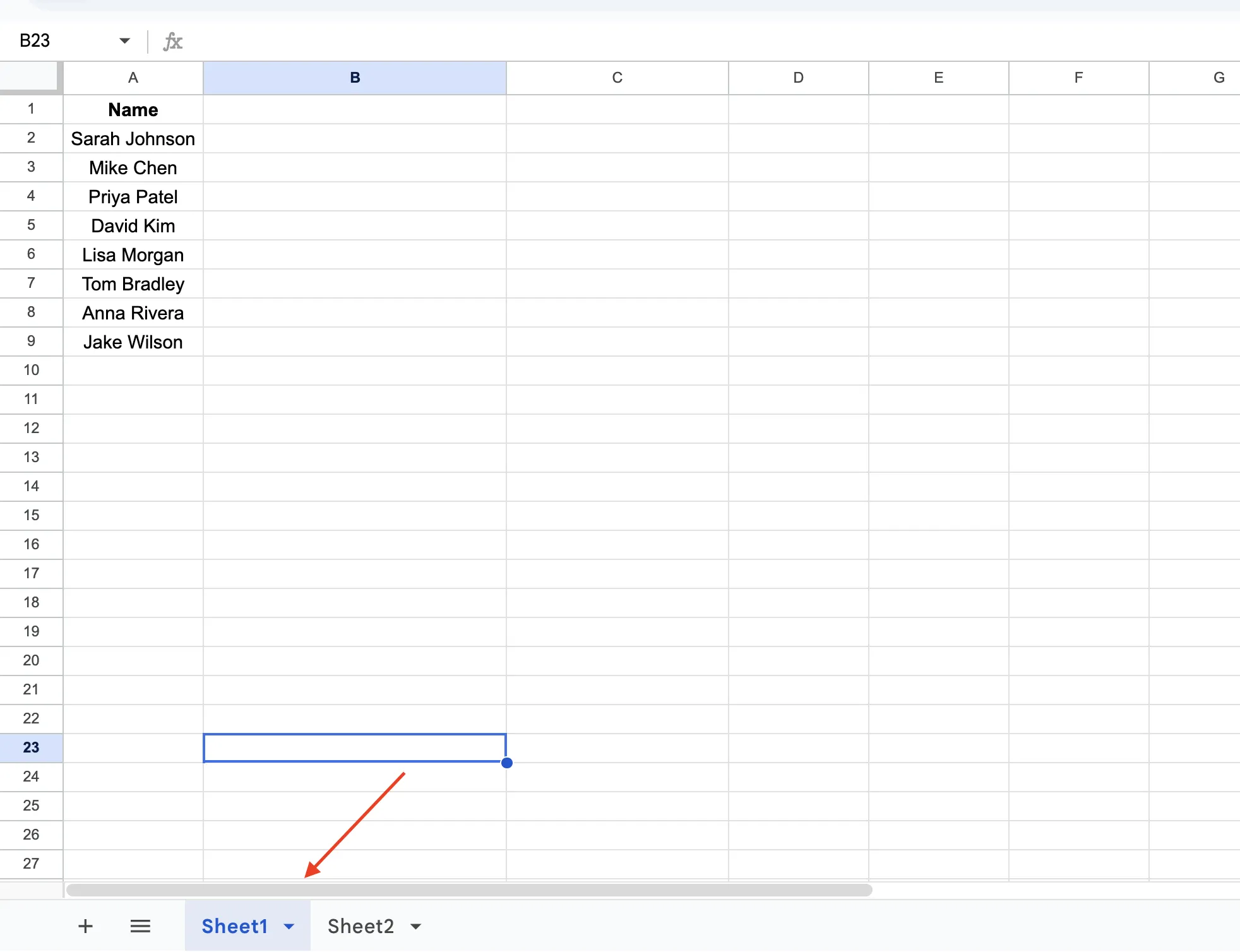 Sheet1 open in Google Sheets before comparing duplicates across two sheets