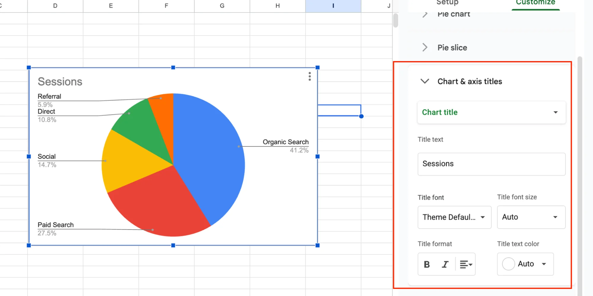 Chart title options