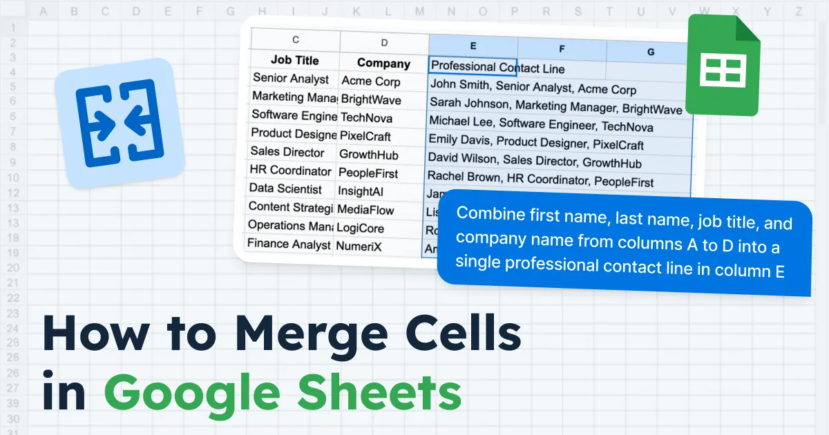 How to merge cells in Google Sheets