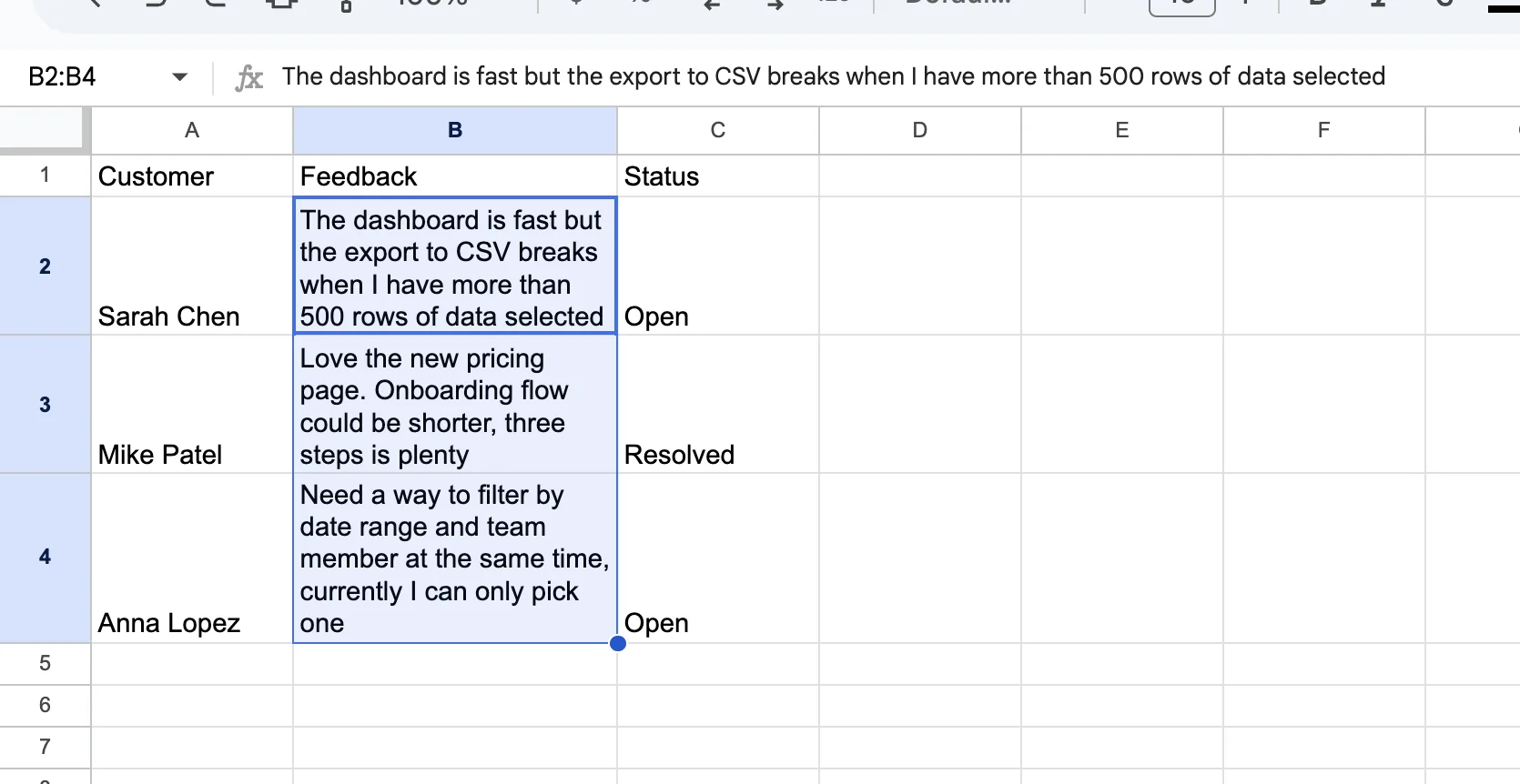 Text wrapped within its cell after using the Format menu