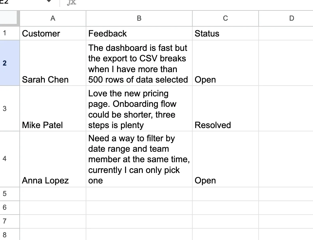 Text wrapped inside a cell with the row expanded to fit