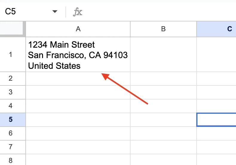 Inserting a manual line break inside a Google Sheets cell